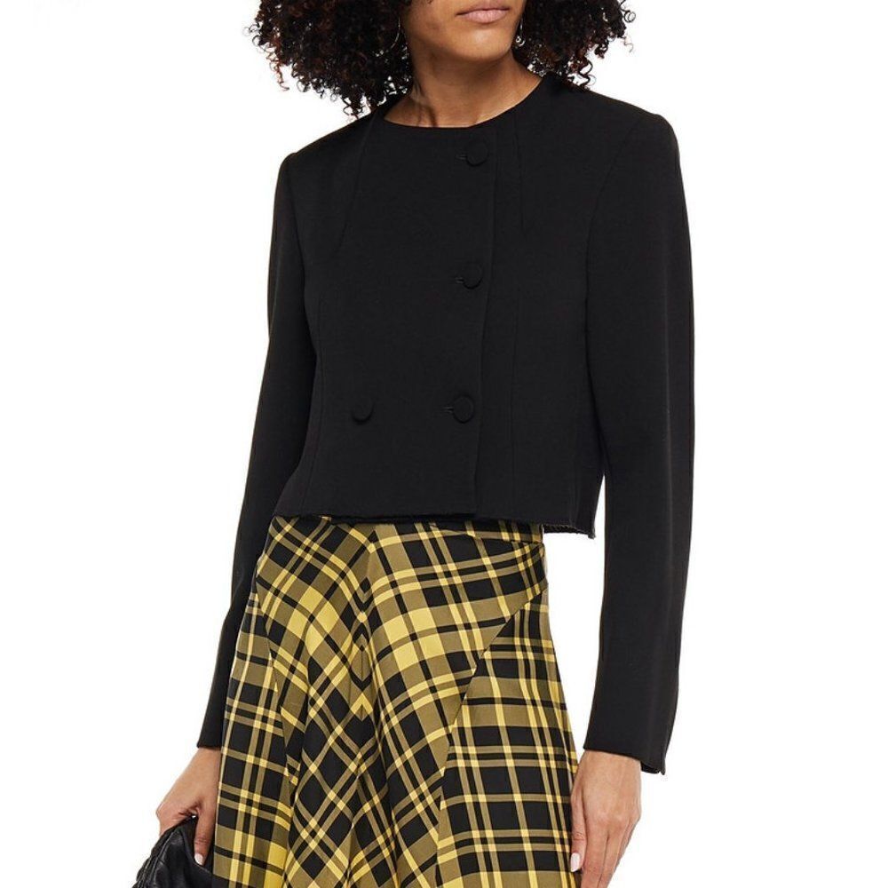 REMAIN BIRGER CHRISTENSEN Biasini Cropped Twill Black Button Blazer